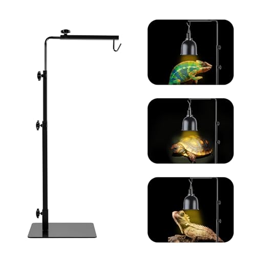 LUCKY HERP Reptile Lamp Stand, Adjustable 14-32 inch Metal Floor Light Holder, Heat Lamp Stand Reptile Light Stand for Glass Terrarium Heating Light & Dome Lampshade - color: Reptile Lamp Stand, size: 14-32 inch Adjustable