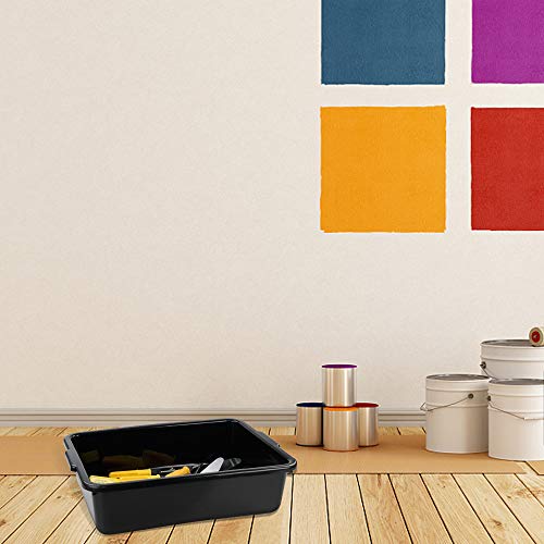 Kiddream13 Liter Commercial Bus Tray, Plastic Restaurant Wash Tubs Bus Tub BoxSet of 4, Black - color: Black, size: 13 Liter