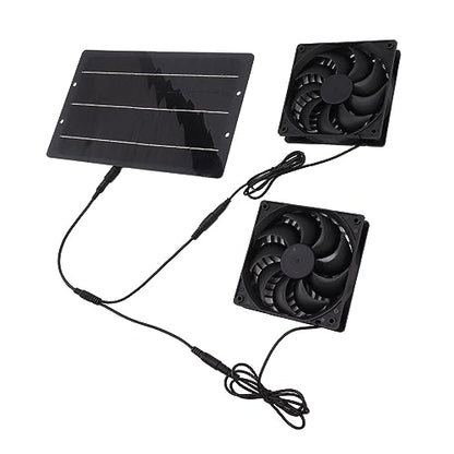 10W Solar Panel Fan Kit – Dual Exhaust Wall Mounted for Chicken Coops & Greenhouses