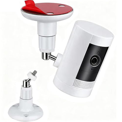 1 Pack Adhesive Ring Camera Mount Stick Up Mount Holder Compatible with Outdoor Security 360° Adjustable Security Mounting Bracket Camera Not Included (White) - color: White, size: 1 Pack