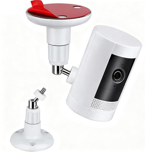 1 Pack Adhesive Ring Camera Mount Stick Up Mount Holder Compatible with Outdoor Security 360° Adjustable Security Mounting Bracket Camera Not Included (White) - color: White, size: 1 Pack