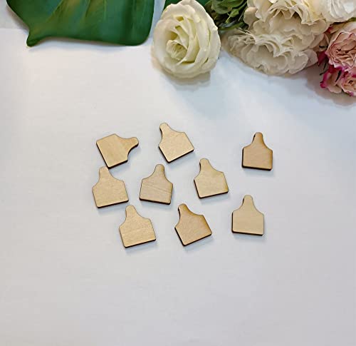 60pcs of Cow Tag Earring Ear Tag,Earrings Studs Sublimation Blanks Wood Earrings,Blanks Farm Animal Earrings Stud,DIY Country Western Jewelry (1'') - size: 1''