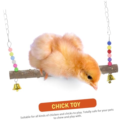 GANAZONO Chicken Foraging with Colorful Ladder Beads Swing Xylophone Fruit Feeder for Hens and Parrots Interactive Pecking for Chicken Enrichment and Active Fun