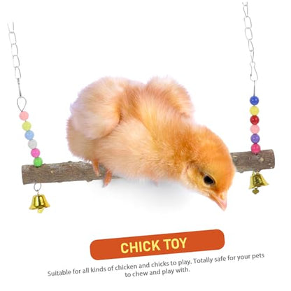 GANAZONO Chicken Foraging with Colorful Ladder Beads Swing Xylophone Fruit Feeder for Hens and Parrots Interactive Pecking for Chicken Enrichment and Active Fun