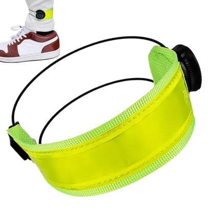 Bike Pants Strap - Reflective Cycling Cuff, Night Riding Band, Adjustable Ankle Wrap, Safety Visibility Gear, Daily Commute Use, Trail Running Walking, City Road Support improving Safety During - color: Green