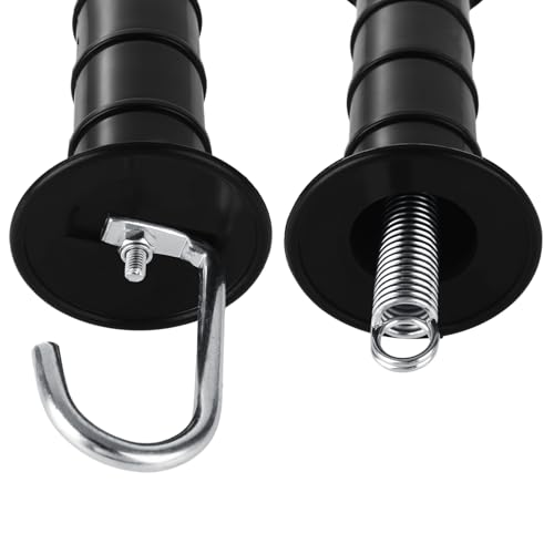 12 Pcs Plastic Electric Fence Gate Handle Heavy Duty Fence Gate Handle with Spring (Black)