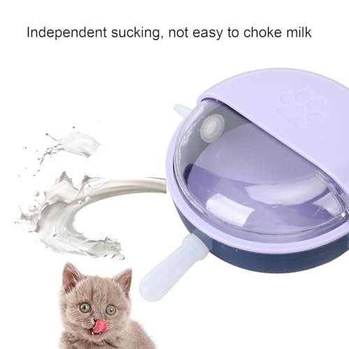 Puppy Milk Feeder,Puppy Feeder Milk Bowl Multi Nipples Plastic Easy to Clean Anti Flatulence for Kitten Pet (Purple) - color: Purple