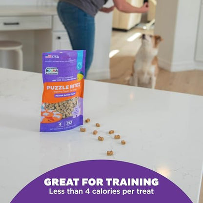 Outward Hound by Nina Ottosson Puzzle Bitez USA Made Dog Treats, Peanut Butter Flavor, Bite-Sized Training Reward and Interactive Puzzle Toy Treats, 7.5oz - size: 7.5 Ounce (Pack of 1), style: Peanut Butter