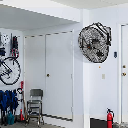 VEVOR Wall Mount Fan 18 Inch IP44 Waterproof, 3 Speed Metal Fan with Triangle Bracket Set, for Commercial, Warehouse, Greenhouse, Workshop, Covered Patio, Factory and Basement - size: 18 Inch, style: Waterproof