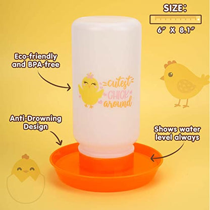 TGEYD Chick Feeder and Waterer Set – Automatic 1L Chicken Feeder and Waterer for Baby Chicks, Ducks, and Quail – Brooder Starter Kit & Chicken Coop Accessories