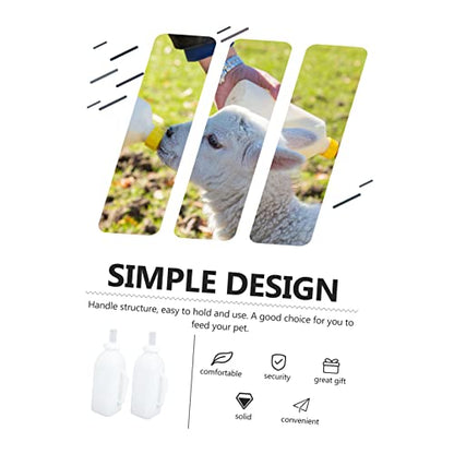 2L Calf Milk Bottle 4lb Nursing Feeder for Calves Kittens Puppies Sturdy Silicone PET Feeding Bottle Wide Neck for Farm Use and PET Care