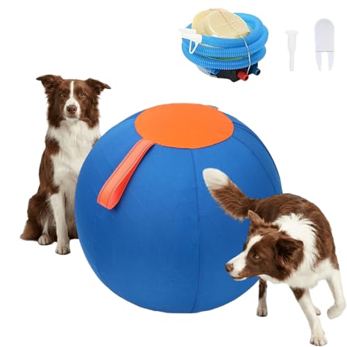 Bsklri Herding Ball, Complete Tear-Resistant Herding Ball for Dogs, Inflatable Interactive Pet Training Play Balls, Tough Chew-Resistant Outdoor Exercise Gear for Large Breeds & Horses (A) - color: A