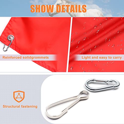 5Pcs Horse Training Flag and 55in Telescoping Pole with Hook for Lunging, Retractable Horse Training Equipment Flag with Clips