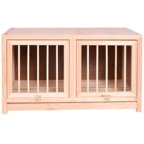 Bird Cage Large Size Solid Wood Pigeon Pairing Cage, Indoor Pigeon Nest Box with Pull Out Tray, Easy to Clean, Need to Install(Natural,23.6IN*1) - size: 23.6IN*1