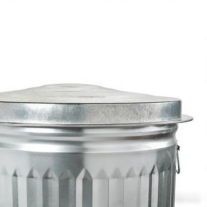 31 Gallon Galvanized Steel Trash Can with Lid Rodent Proof Weather Resistant Heavy Duty Metal Can for Yard Waste and Pet Food Storage