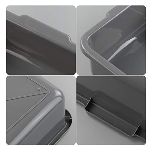 Kiddream 4-pack Commercial Bus Box Tote, 13 Liter Large Plastic Restaurant Bus Tub, Gray - color: Gray, size: 13 Liter
