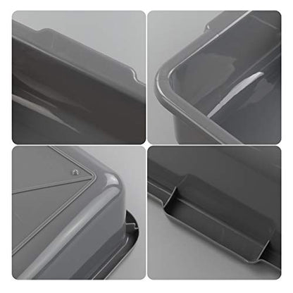 Kiddream 4-pack Commercial Bus Box Tote, 13 Liter Large Plastic Restaurant Bus Tub, Gray - color: Gray, size: 13 Liter