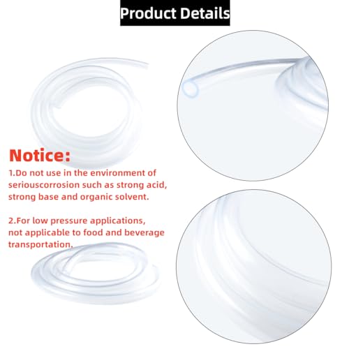 PVC Tubing 3/4" ID x 1" OD - 10 ft Clear Vinyl Tubing with 4 Stainless Clamps, Low Pressure Flexible PVC Tube, Lightweight Plastic Vinyl Hose for Transfer Water Air Oil. - size: 3/4 in. ID x 1 in. OD, style: 10 Ft.