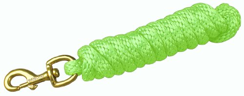 Hamilton Poly Horse Lead Rope with Bolt Snap, 10' Long x 5/8" Thick, Lime Green, Barn Horse Tack for Daily Use - color: Lime Green