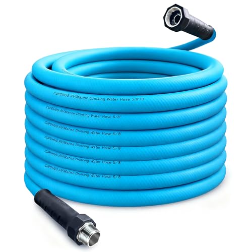 Cupohus RV Water Hose 75FT with Strain Relief Ends, Kink-Resistant Drinking Water Hose, 5/8''ID Potable Food Grade Hose with Storage Strap for RV, Marine, Camper, Truck, Car, Garden - color: Blue, size: 75FT