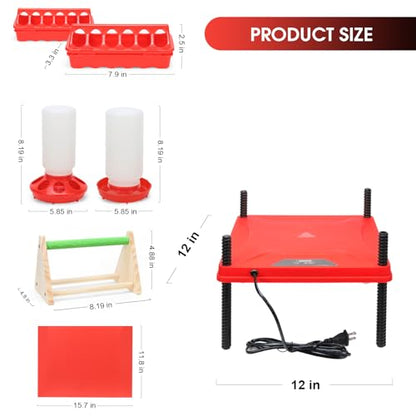 Chick Brooder Box Small Animal Playpen Chick Starter Kit Brooding Playpen with Chicks Heating Plate Perch Feeder Waterer for Duck and Quail Chicken Supplies