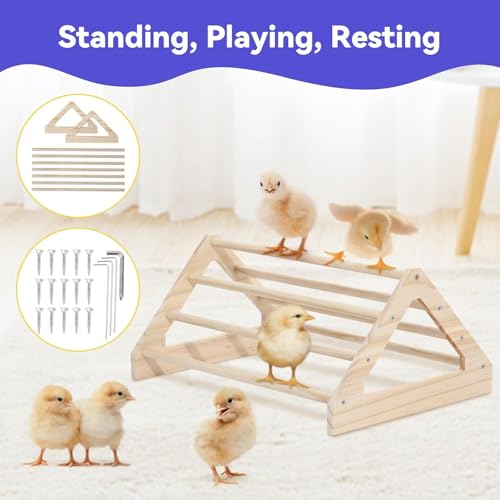 Pawaboo Chick Brooder Box for Chick Starter Kit, Brooder Pen/Chicken Supplies Brooders Box with Chicks Perch Brooding Up to 15 Chicks, Duck and Quail, Green + Red + Wood Color - color: Z-Green + Red + Wood Color