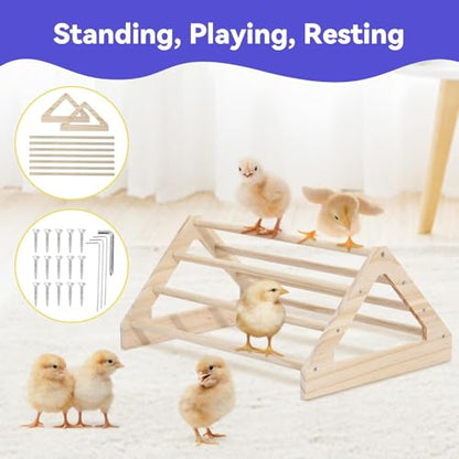 Pawaboo Chick Brooder Box for Chick Starter Kit, Brooder Pen/Chicken Supplies Brooders Box with Chicks Perch Brooding Up to 15 Chicks, Duck and Quail, Green + Red + Wood Color - color: Z-Green + Red + Wood Color