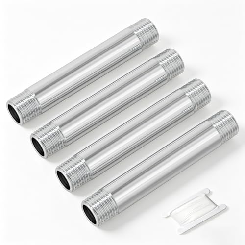 TAISHER 4PCS Stainless Steel Pipe Fittings, 1/2" NPT x 1/2" NPT Male Threaded, 6" Length Nipple Cast Pipe - size: 1/2" MNPT 4pcs