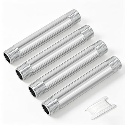 TAISHER 4PCS Stainless Steel Pipe Fittings, 1/2" NPT x 1/2" NPT Male Threaded, 6" Length Nipple Cast Pipe - size: 1/2" MNPT 4pcs