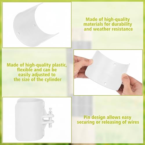 Pangda 12 Pcs Electric Fence Insulator Wood Post Electric Fence, Wood Post Nail-On Insulators for Fencing Wire Rope (White) - color: White