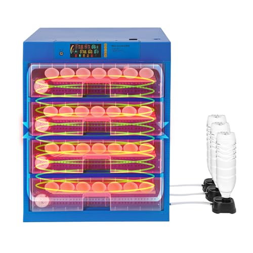 Automatic Egg Incubator,Digital Poultry Hatcher Machine,110V 80W LED Automatic Egg Turning & Temperature Control,32-210.2℉ General Purpose Incubator for Hatching Chicken Duck Quail Eggs (256 Egg) - size: 256 Egg