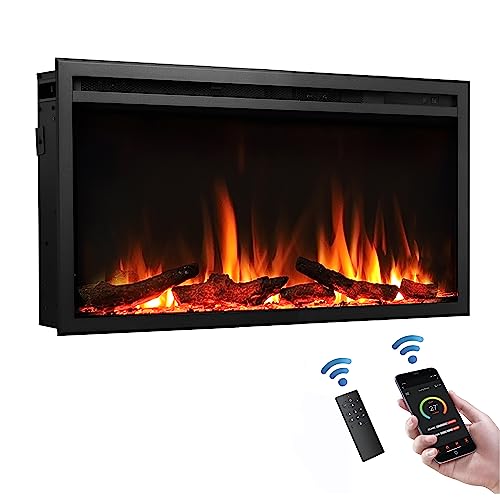 LegendFlame 33" W Austin in Wall Recessed & Wall Mounted Electric Fireplace… - size: 33" x 18.9"