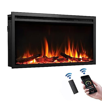 LegendFlame 33" W Austin in Wall Recessed & Wall Mounted Electric Fireplace… - size: 33" x 18.9"