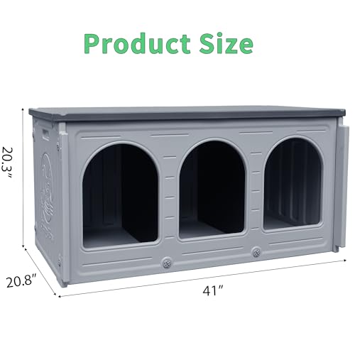 Rockever Nesting Boxes for Chickens, Plastic Nesting Boxes for Chicken Coop, Waterproof 3 Compartment Chicken Nesting Box for Laying Eggs for Hens, Ducks and Poultry