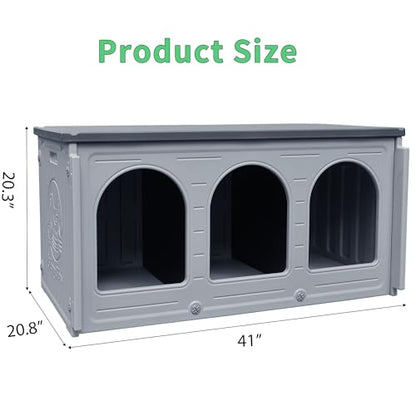 Rockever Nesting Boxes for Chickens, Plastic Nesting Boxes for Chicken Coop, Waterproof 3 Compartment Chicken Nesting Box for Laying Eggs for Hens, Ducks and Poultry