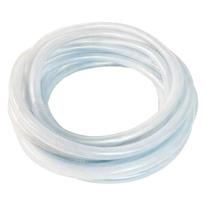 Gloxco Clear Braided PVC Tubing, Food Grade, Heavy Duty Reinforced Hose, 1" ID, 50 Ft Length - size: 1" x 50 Ft