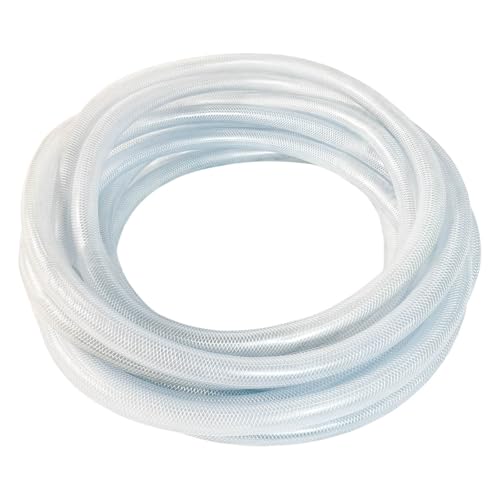 Gloxco Clear Braided PVC Tubing, Food Grade, Heavy Duty Reinforced Hose, 1" ID, 100 Ft Length - size: 1" x 100 Ft