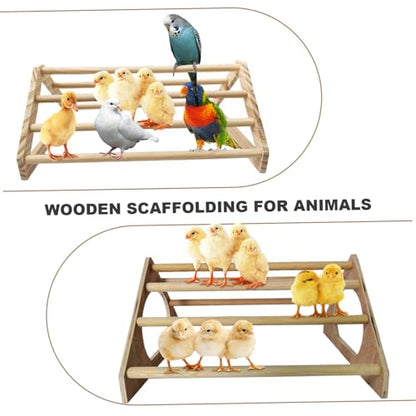 Chicken Perch with 7 Bars Wooden Chicken Roosting Bars with Side Holes Freestanding Roost Coop Accessories, Coop Accessories