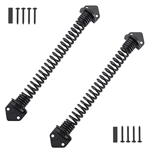 HOME MASTER HARDWARE 11" Gate Spring Self Closing Outdoor, Heavy Duty Gate Springs Black,Automatic Gate Closer for Wooden and Vinyl Fence, Adjustable Tension Door Springs to Close Door(Steel,2 Pack) - size: 11 Inch