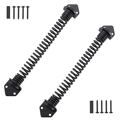 HOME MASTER HARDWARE 11" Gate Spring Self Closing Outdoor, Heavy Duty Gate Springs Black,Automatic Gate Closer for Wooden and Vinyl Fence, Adjustable Tension Door Springs to Close Door(Steel,2 Pack) - size: 11 Inch