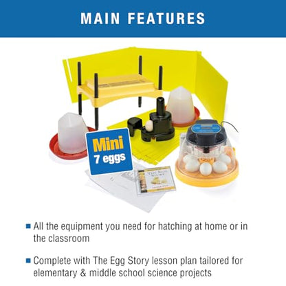 Brinsea Mini II Advance Egg Incubator Classroom Kit Brooder Pack for Students with Lesson Plan, Egg Scope, EcoGlow Brooder, Plastic Chick Enclosure, Feeder and Drinker for Hatching Chicks, Ducklings - size: Classroom Kit, 7 Eggs