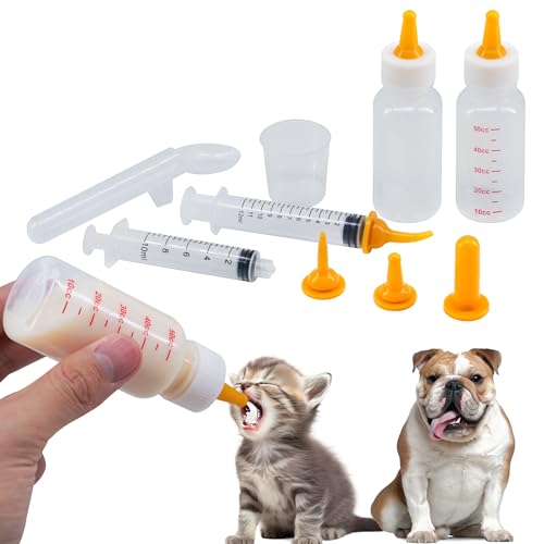 Pet Feeding Bottle and Syringe Set for Puppies and Kittens