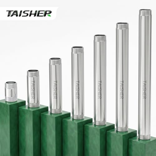 TAISHER 1PCS Stainless Steel Pipe Fittings, 1-1/4" NPT Male x 1-1/4" NPT Male Threaded, 4" Length Nipple Cast Pipe - size: 1-1/4" MNPT 1Pcs