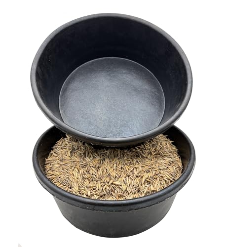 4 Quart Rubber Feed Pan Horse Goat Feeder Bowl Bucket Water Container for Chicken Livestock Poultry 1 Gallon 2PCS - color: Black-2PCS, size: 2PCS