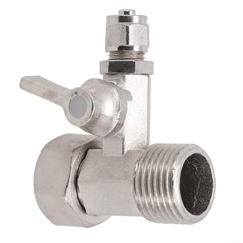 RO Water Feed Adapter 1/2 Inch to 1/4 Inch with Shut-off Ball Valve Tap Tee Chrome-Plated All Metal Lead-Free Brass for Reverse Osmosis System Plumbing Fixtures