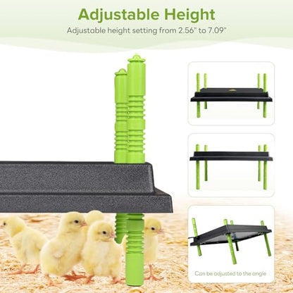 Tetuga Chick Brooder Heating Plate -16 x 22 Inch Chicken Brooder Heater Plate for Chicks with Adjustable Height & Angle - 50W Safer Than Brooder Lamp Warms Up to 50 Chicks - size: 16x22 Inch