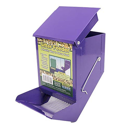 Ware Manufacturing 5-Inch Sifter Pet Feeder with Lid (Assorted Colors).
