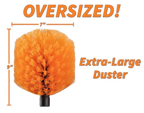 Cobweb Duster Head Brush // Spider Web Brush for Outdoor & Indoor Web Cleaning // Twist-On Corner Duster Fits Standard Acme Threaded Extension Poles // Best Cobweb Brush Head (Pole Sold Separately)