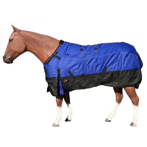 HILASON 600D Winter Waterproof Poly Miniature Horse Blanket Belly Wrap | Turnout Blankets for - color: Blue, size: 44 In