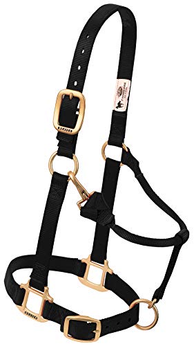 Weaver Leather Original Adjustable Nylon Horse Halter, Yearling, Black